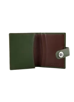 Men's Smooth Nappa Leather Business Card Holder With RFID Blocking And Tab -Fashion Accessories Shop 23 5552 Olive English Tan 1