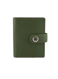 Men's Smooth Nappa Leather Business Card Holder With RFID Blocking And Tab -Fashion Accessories Shop 23 5552 Olive English Tan 2