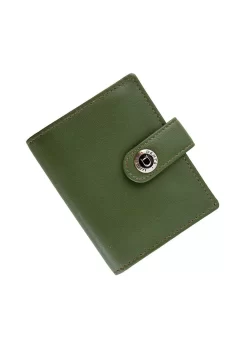 Men's Smooth Nappa Leather Business Card Holder With RFID Blocking And Tab -Fashion Accessories Shop 23 5552 Olive English Tan 5