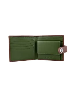 Men's Smooth Nappa Leather Bifold Wallet With RFID Blocking And Coin Purse -Fashion Accessories Shop 23 5553 English Tan Olive 1