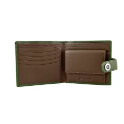 Men's Smooth Nappa Leather Bifold Wallet With RFID Blocking And Coin Purse -Fashion Accessories Shop 23 5553 Olive English Tan