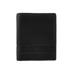 Men's Pebble Grain Leather Bifold Wallet With RFID Blocking And Zipped Pocket -Fashion Accessories Shop 23 5558 Black 1
