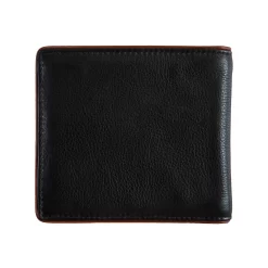 Men's Two-Colour Pebble Grain Leather Bifold Wallet With RFID Blocking -Fashion Accessories Shop 23 5560 Black 1