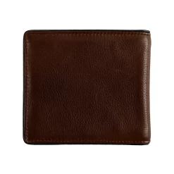 Men's Two-Colour Pebble Grain Leather Bifold Wallet With RFID Blocking -Fashion Accessories Shop 23 5560 Dark Tan 2