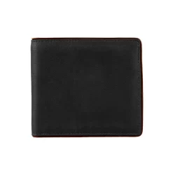 Men's Two-Colour Pebble Grain Leather Bifold Wallet With RFID Blocking And Coin Purse -Fashion Accessories Shop 23 5561 Black 1