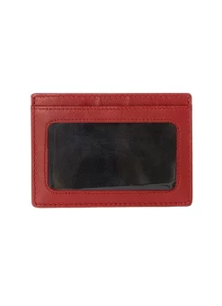 Men's Smooth Nappa Leather Card Holder With RFID Blocking And Window Pocket