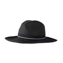 Women’s Straw Fedora Hat With Striped Black Ribbon 10 Women’s Straw Fedora Hat With Striped Black Ribbon -Fashion Accessories Shop 3 1199 Black 2