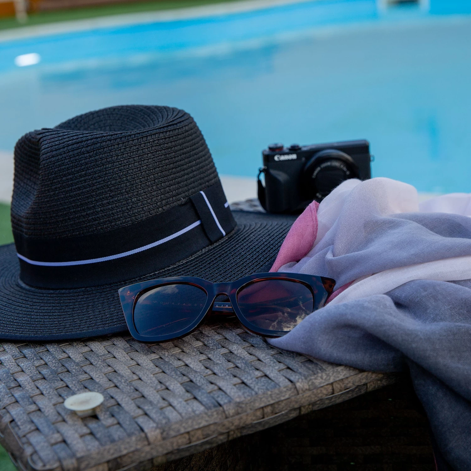 Women’s Straw Fedora Hat With Striped Black Ribbon 6 Women’s Straw Fedora Hat With Striped Black Ribbon - Image 6