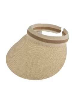 Women's Straw Sun Visor With Ribbon Band -Fashion Accessories Shop 3 1365 20natural fdab127e ec51 4e59 b2ac 0cbae901e8cb