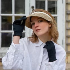 Women's Three-Point Cotton Gloves -Fashion Accessories Shop 3 1366 Natural Marl 6 2043 Black