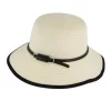 Women's Straw Sun Hat With Buckle Trim