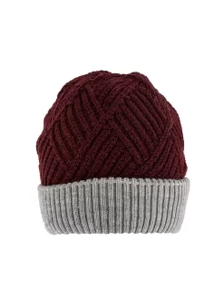 Womenâs Patchwork Cable Knit Beanie Hat