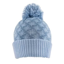 Womenâs Jacquard Knitted Bobble Hat With Hash Symbol Pattern