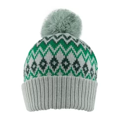 Women’s Jacquard Fair Isle Knitted Bobble Hat 10 Women’s Jacquard Fair Isle Knitted Bobble Hat -Fashion Accessories Shop 3 3306 Emerald