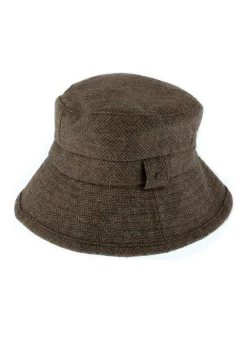 Women's Abraham Moon Herringbone Tweed Bucket Hat -Fashion Accessories Shop 3 5157Spruce