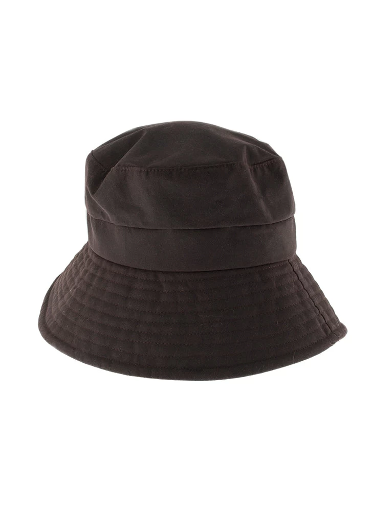 Women's Waxed Cotton Hat With Abraham Moon Underside 1 Women's Waxed Cotton Hat With Abraham Moon Underside