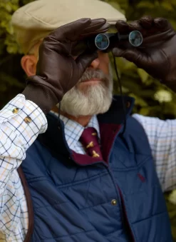 Men's Heritage Water-Resistant Silk-Lined Left Hand Leather Shooting Gloves -Fashion Accessories Shop 37 0601 Brown