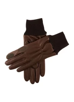 Women's Heritage Water-Resistant Half Fleece-Lined Left Hand Leather Shooting Gloves -Fashion Accessories Shop 37 0607 Brown