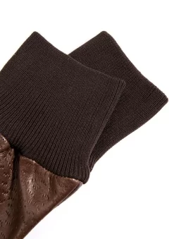 Men's Heritage Water-Resistant Fleece-Lined Left Hand Leather Shooting Gloves -Fashion Accessories Shop 37 0607 brown 3