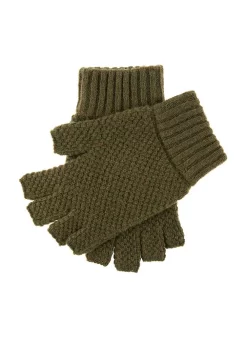 Men's Fingerless Tuckstitch Knitted Shooting Gloves 7 Men's Fingerless Tuckstitch Knitted Shooting Gloves -Fashion Accessories Shop 37 0740 olive