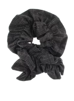 Women’s Checked Tweed Ruffle Scarf -Fashion Accessories Shop 4 1315Black
