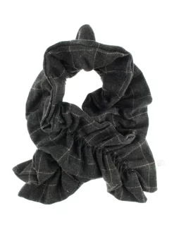 Women’s Checked Tweed Ruffle Scarf -Fashion Accessories Shop 4 1315Olive