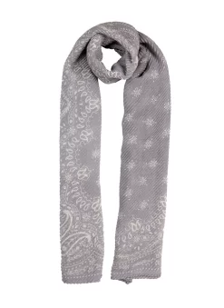 Women’s Pleated Floral And Paisley Pattern Lightweight Scarf 9 Women’s Pleated Floral And Paisley Pattern Lightweight Scarf -Fashion Accessories Shop 4 1409CoolGrey