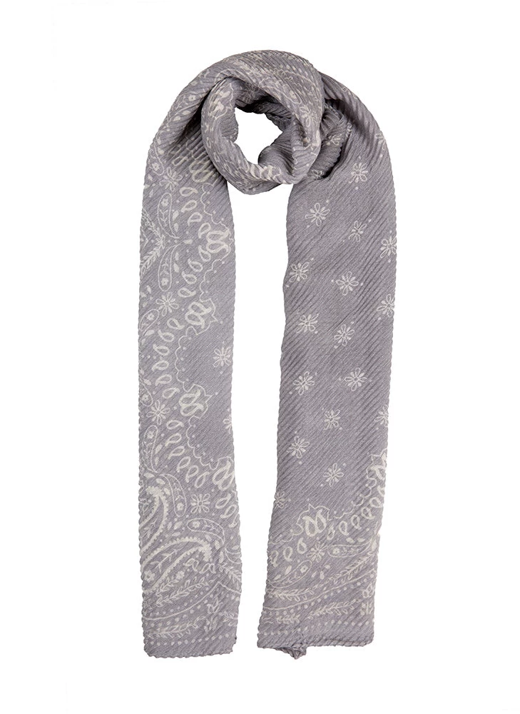 Women’s Pleated Floral And Paisley Pattern Lightweight Scarf 5 Women’s Pleated Floral And Paisley Pattern Lightweight Scarf - Image 5