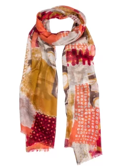 Women's Abstract Block Print Lightweight Scarf