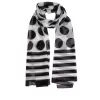 Women's Spots And Stripes Print Lightweight Scarf