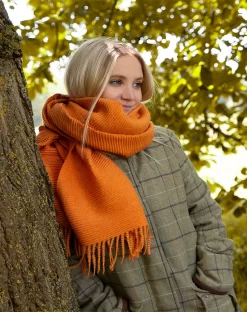 Women’s Pleated Plain Scarf With Tassels -Fashion Accessories Shop 4 2605 Burnt Orange 68cfc6e3 8632 461d 8091 e20d85eb3c6e