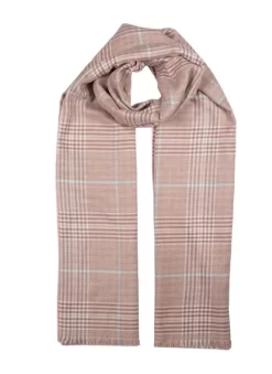 Women's Plaid Check Knitted Scarf -Fashion Accessories Shop 4 2606 pink