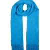 Women's Plain Tweed-Effect Midweight Scarf With Tassels