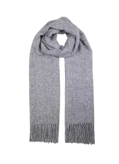 Women's Plain Tweed-Effect Midweight Scarf With Tassels -Fashion Accessories Shop 4 2607 dove grey 2368990a 9b91 4808 9538 2e6d437b4e8b