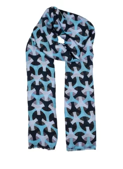 Women’s Geometric Print Lightweight Scarf -Fashion Accessories Shop 4 2620Blue