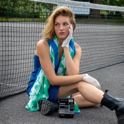 Women’s Abstract Floral Print Lightweight Scarf With Border -Fashion Accessories Shop 4 2621 6 2114 Ecru 2