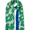 Women’s Abstract Floral Print Lightweight Scarf With Border