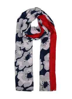 Women’s Abstract Floral Print Lightweight Scarf With Border -Fashion Accessories Shop 4 2621Navy 5c52b6c1 a281 48a3 8699 133dfbe1c7f8