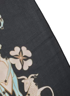 Women’s Zodiac-Print Silk-Like Lightweight Scarf -Fashion Accessories Shop 4 2623Black