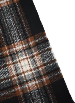 Women’s Chunky Plaid Check Blanket Scarf With Fringe Ends -Fashion Accessories Shop 4 2626BlackA