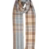 Women’s Plaid Check Scarf With Fringe Ends