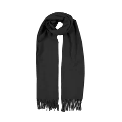 Women’s Plain Marl Scarf With Tassels -Fashion Accessories Shop 4 2642 Black