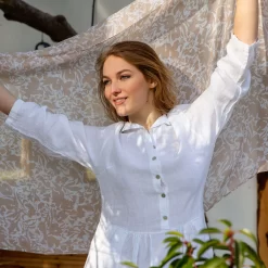 Women’s Floral Pattern Lightweight Scarf With Contrasting Ends -Fashion Accessories Shop 4 2651Taupe 2