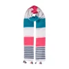 Women’s Two Stripe Pattern Lightweight Scarf With Tassels