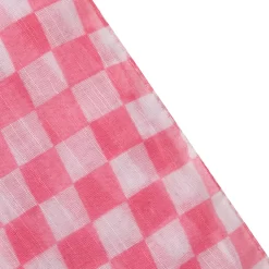 Women’s Small Checkerboard Check Lightweight Scarf With Tassels -Fashion Accessories Shop 4 2656 Pink 2