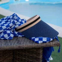 Women’s Small Checkerboard Check Lightweight Scarf With Tassels -Fashion Accessories Shop 4 2656Royal 3 1365Navy 3 98e0e792 a2a8 4dca b1c0 9ed33fb57f34