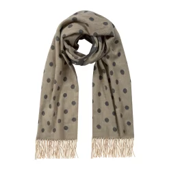 Women’s Reversible Polka Dot Scarf With Tassels -Fashion Accessories Shop 4 2662 Dove Grey 1