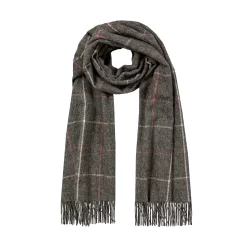 Women’s Windowpane Check Scarf With Tassels
