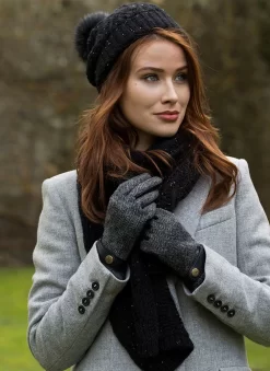 Women's Lace Knitted Scarf -Fashion Accessories Shop 4 2763 Black