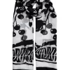 Women's Monochrome Floral Print Lightweight Scarf